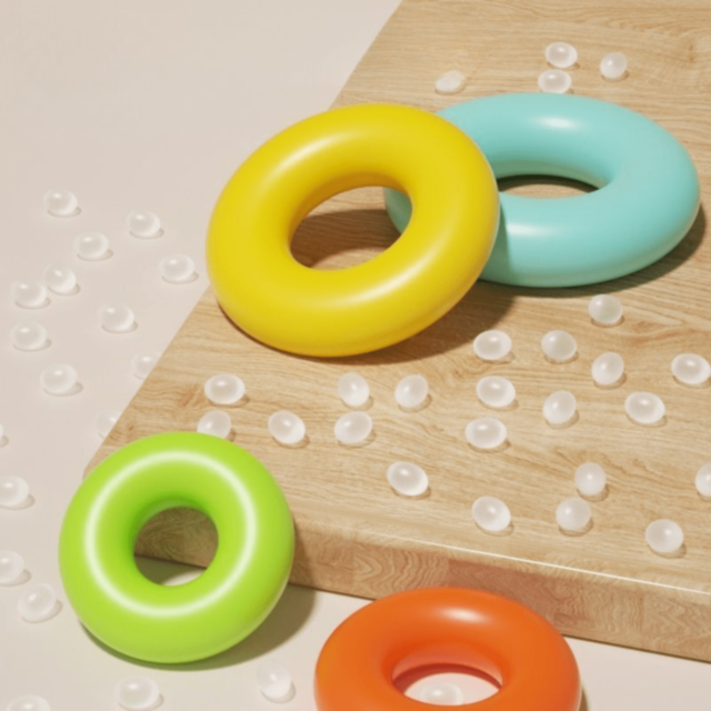 Turn de Stivuire Colorat cu 9 Inele și Rățușcă