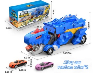 Transportator Dinozaur 2 în 1 cu Pistă (culoare aleatorie) | image