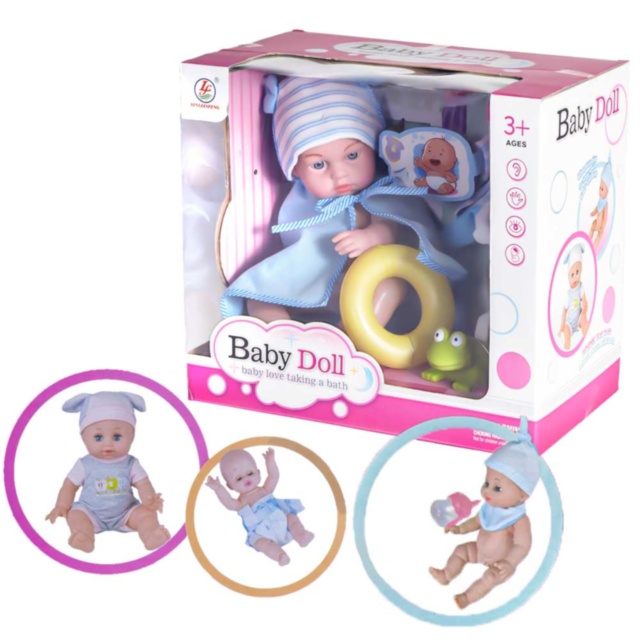 Bebeluș cu Set de Hăinuțe, Biberon, Rățușcă și Broscuță 