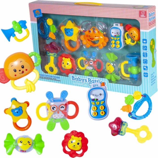 Set 10 Zornăitoare Multicolore, 6 pentru Dentiție