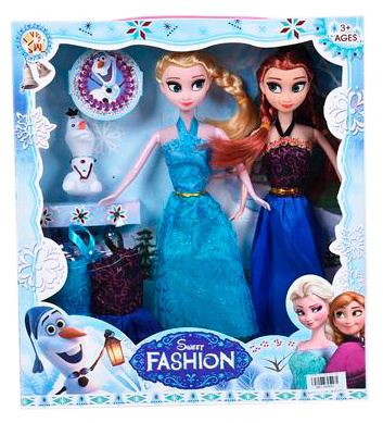 Elsa și Ana cu Olaf și 2 Ținute