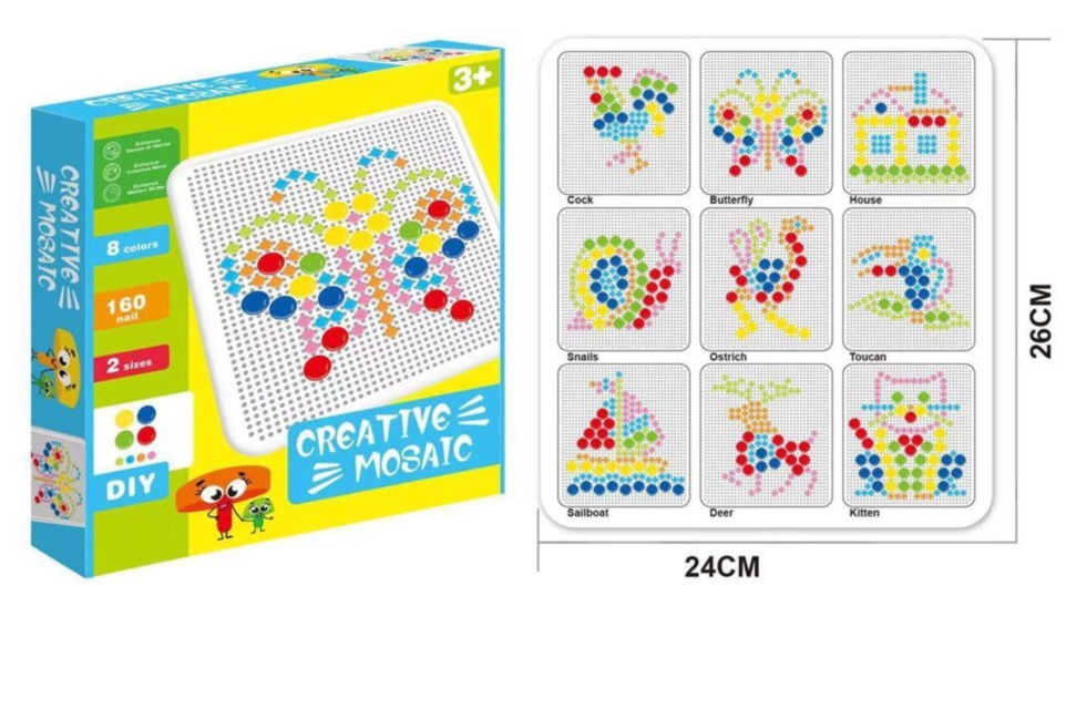 Mozaic cu 160 Pioneze Coloratee
