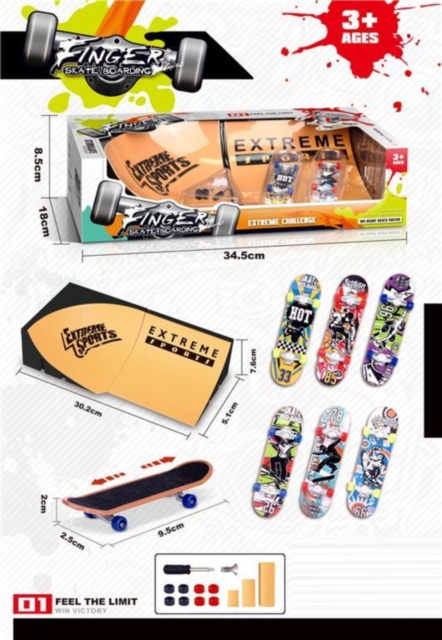Set 2 Mini Rampe Tech Deck cu 2 Finger Skateboard pentru Degete