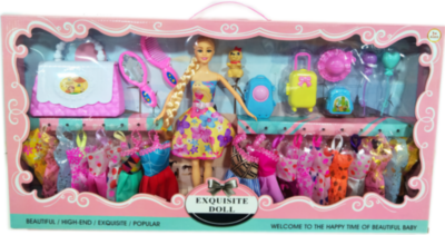 Mega Set Barbie cu 18 Ținute, Geantă și Accesorii | image