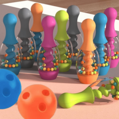 Set Bowling Colorat cu 10 Popice și 2 Bile – Jucărie Interactivă pentru Copii | image