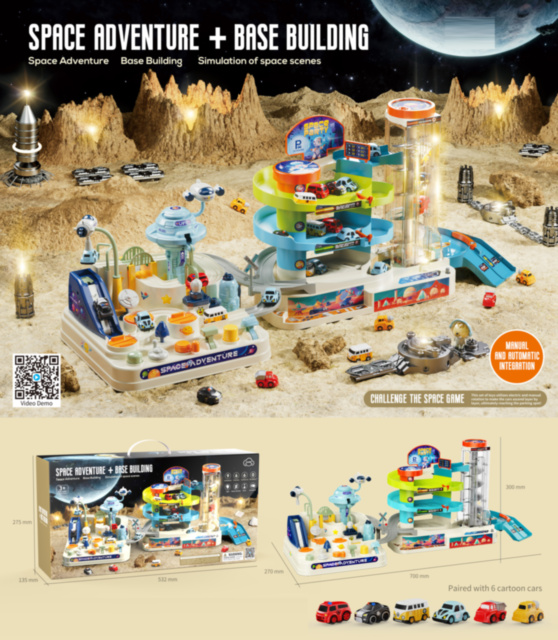 Jucărie Interactivă de Construcție Spațială cu 6 Mașinuțe