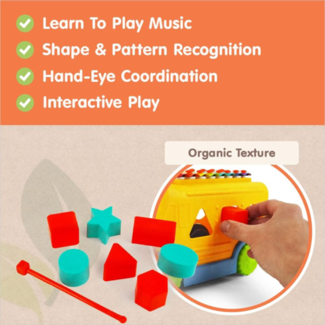 Autobuz Educațional cu Xilofon și Forme Geometrice