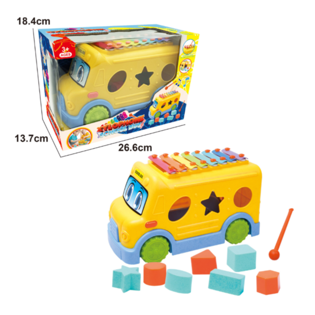 Autobuz Educațional cu Xilofon și Forme Geometrice