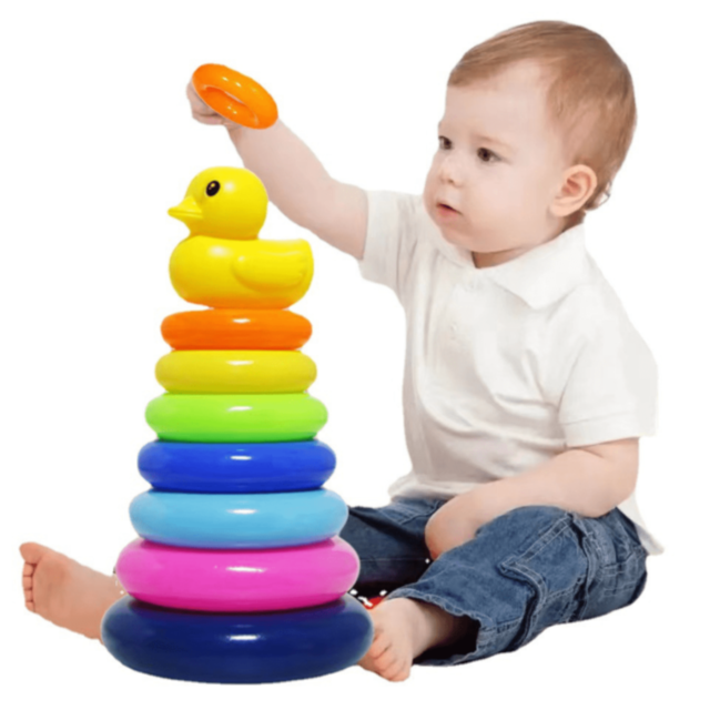 Turn Mic de Stivuire cu 7 Inele și Rățușcă