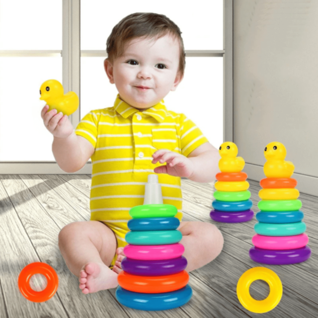 Turn Mic de Stivuire cu 7 Inele și Rățușcă