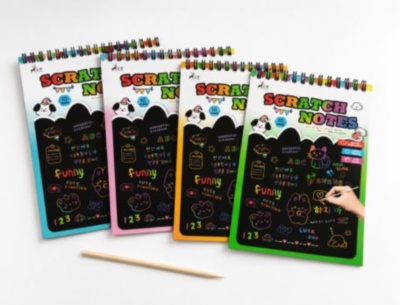 Caiet creativ de răzuit cu 10 pagini multicolore | image