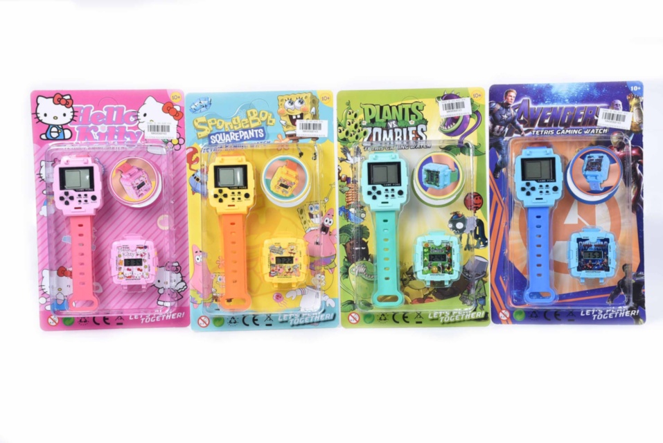 Ceas de Mână 2 în 1 cu Joc Electronic Tetris , ecrane interschimbabile