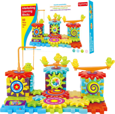 Mecanism cu Roți Dințate acționate electric, set de construcție 82 piese | image