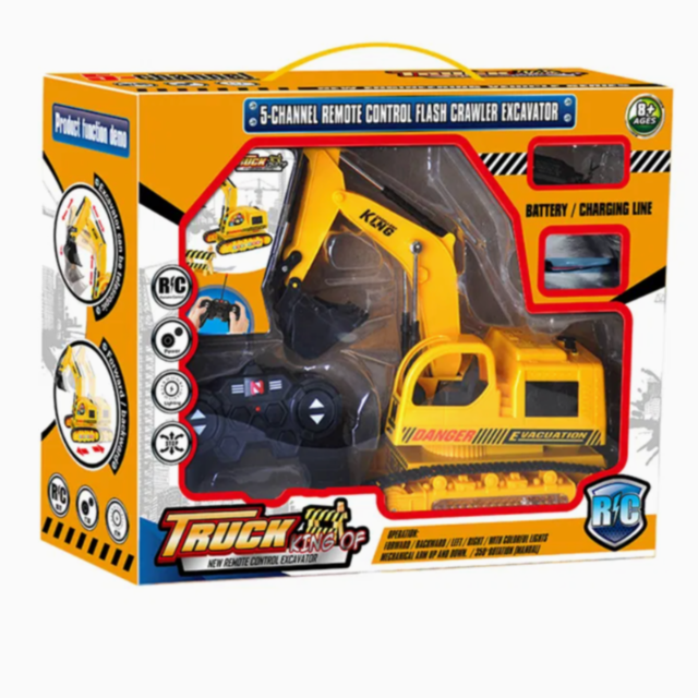 Excavator cu Telecomandă, Efecte de Lumină și Sunet – Distracție Interactivă pentru Copii
