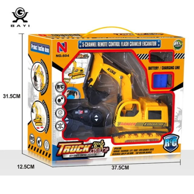 Excavator cu Telecomandă, Efecte de Lumină și Sunet – Distracție Interactivă pentru Copii