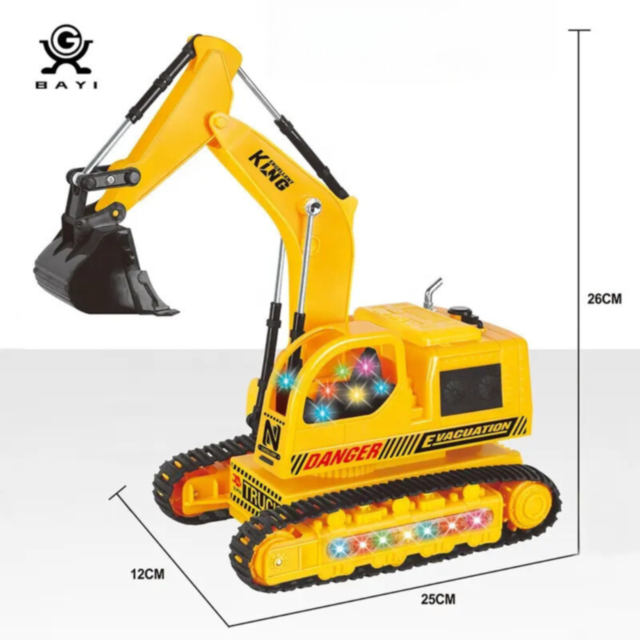 Excavator cu Telecomandă, Efecte de Lumină și Sunet – Distracție Interactivă pentru Copii