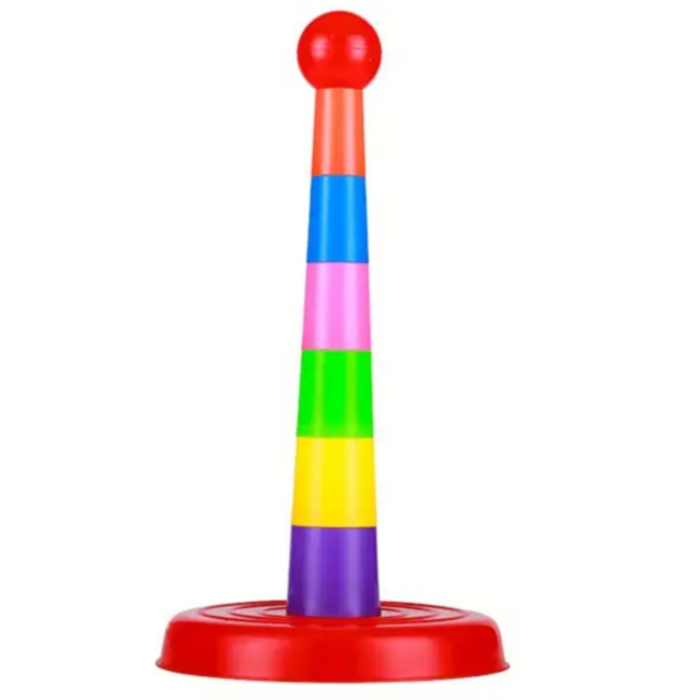 Set de Aruncat Inele Colorate pe Stativ – Joc de Îndemânare și Distracție pentru Copii și Familie