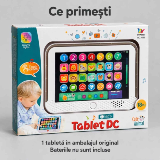 Tabletă educativă tactilă pentru copii cu sunete și lumini