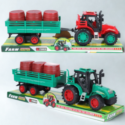 Tractor cu Remorcă și Butoaie pentru Fermă (culoare | image