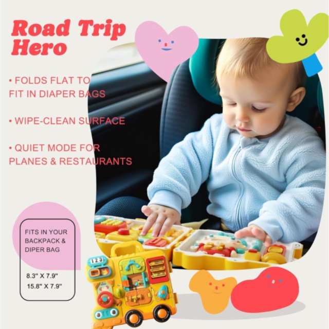 Busy Board Montessori Valiză Educațională 56 Activități