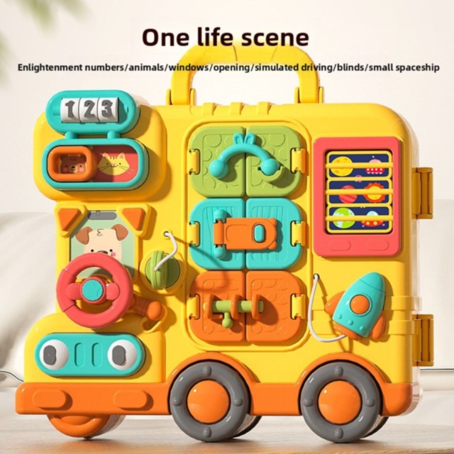 Busy Board Montessori Valiză Educațională 56 Activități