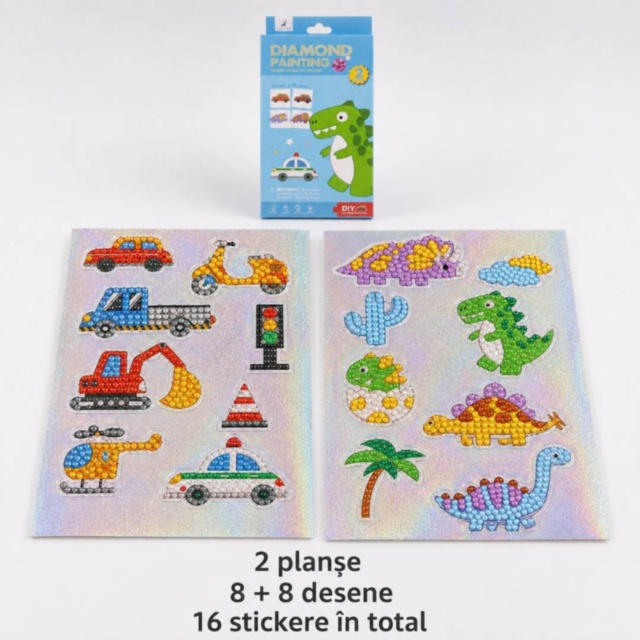 Set creativ cu stickere Diamond Painting pentru copii