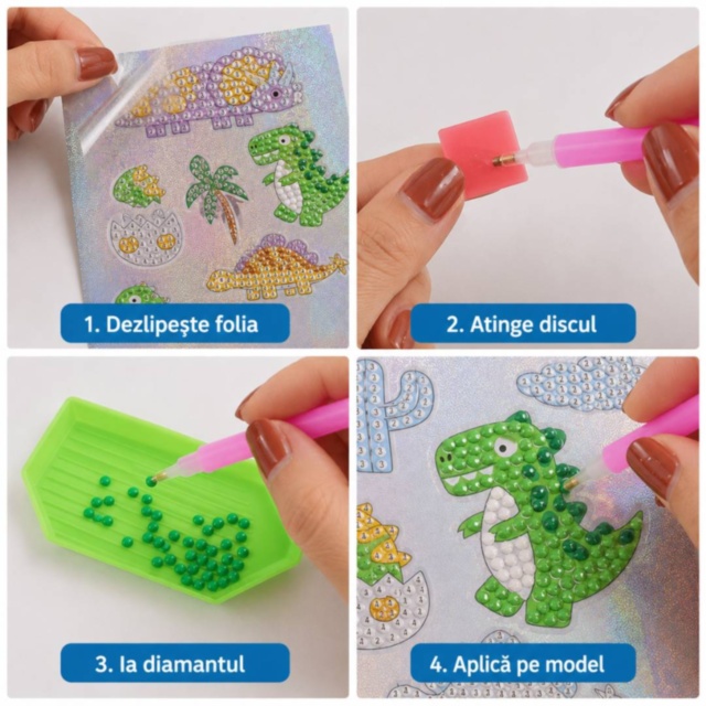 Set creativ cu stickere Diamond Painting pentru copii