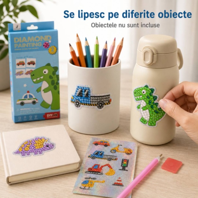 Set creativ cu stickere Diamond Painting pentru copii