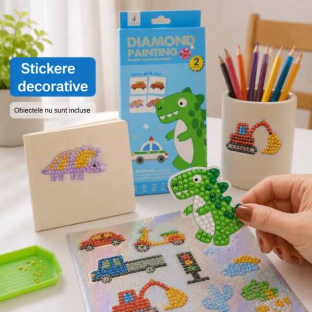 Set creativ cu stickere Diamond Painting pentru copii