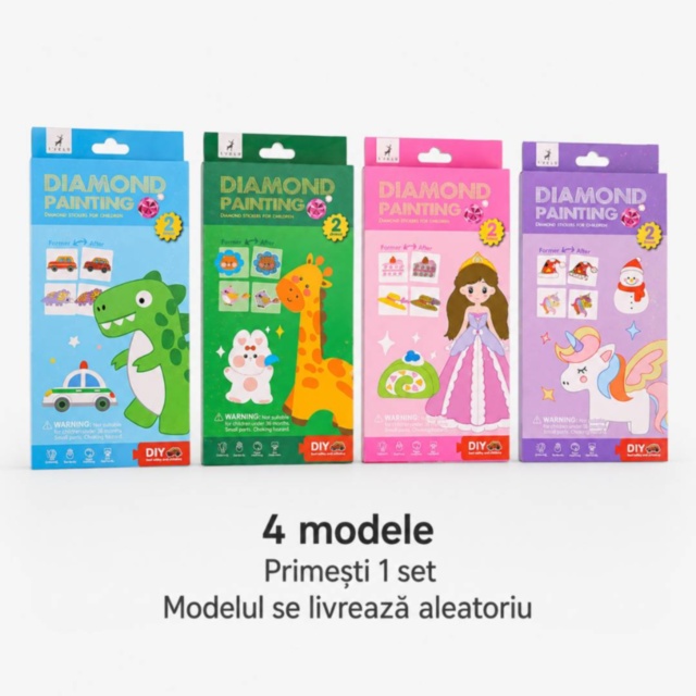 Set creativ cu stickere Diamond Painting pentru copii