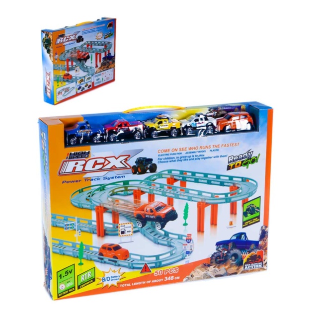 Pista Auto cu Circuit Suspendat cu 5 mașini (una electrică)