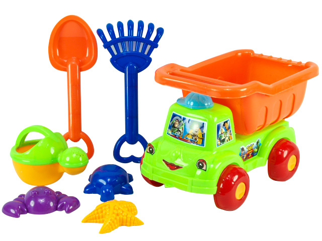 Camion cu 6 Accesorii de Nisip, 29cm