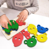 Puzzle din Lemn Montessori – Asamblează Ursulețul Colorat