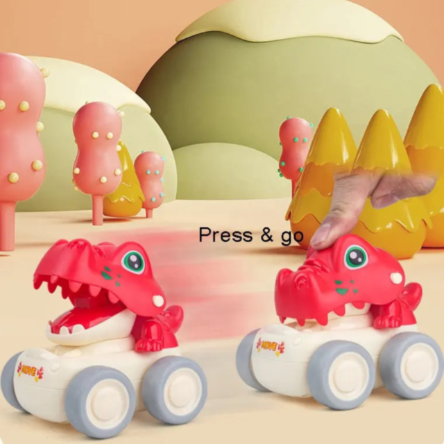 Mașinuță Dinozaur cu Funcție Press & Go (culoare aleatorie)