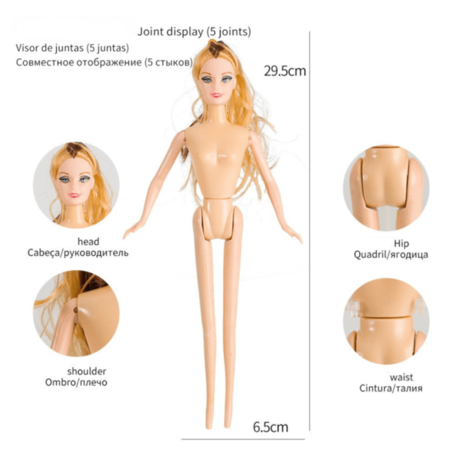 Set Păpuși Elegante cu Rochii și Accesorii (culori rochii aleatorii)