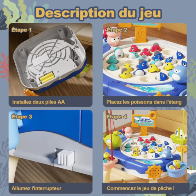 Joc Pescuit Electric cu 24 Pești și Undițe (culoare aleatorie)