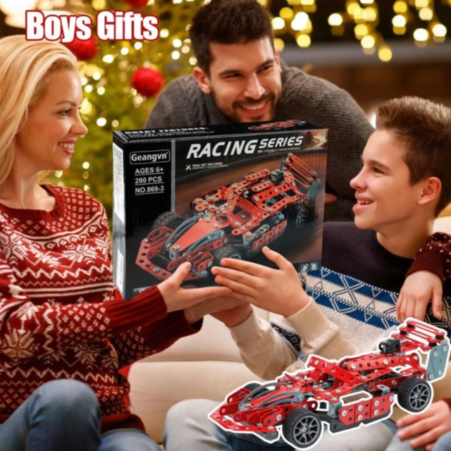 Set construcție metalic mașină de curse STEM