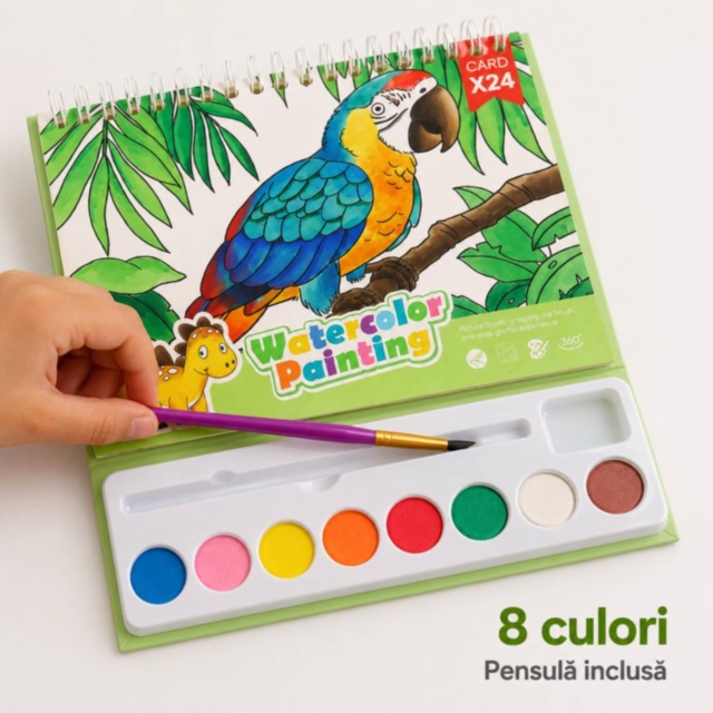 Set de pictură cu acuarele și 24 de planșe
