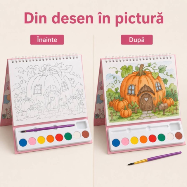 Set de pictură cu acuarele și 24 de planșe