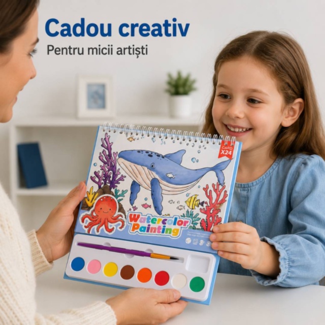Set de pictură cu acuarele și 24 de planșe